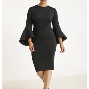 Flare Sleeve Scuba Dress